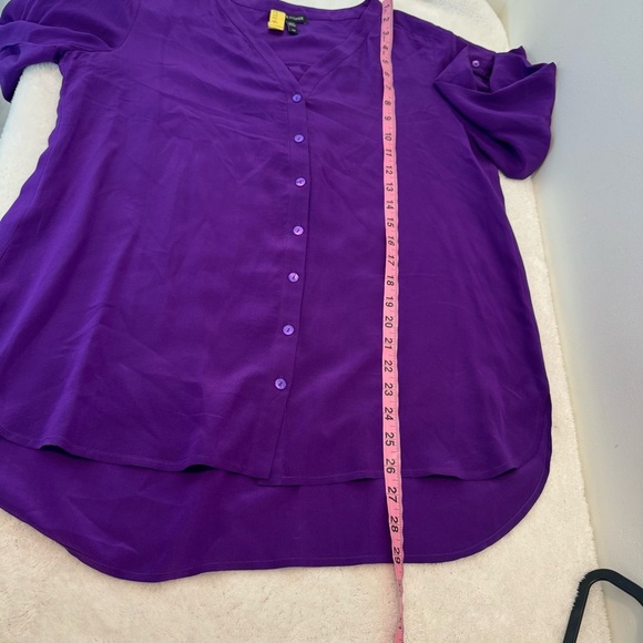 Eileen Fisher 100% Silk Button Down Royal Purple size S/P - Picture 7 of 7